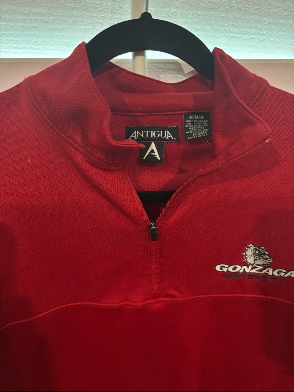 Gonzaga Men's Red Quarter-Zip Pullover Jacket - Picture 2 of 2